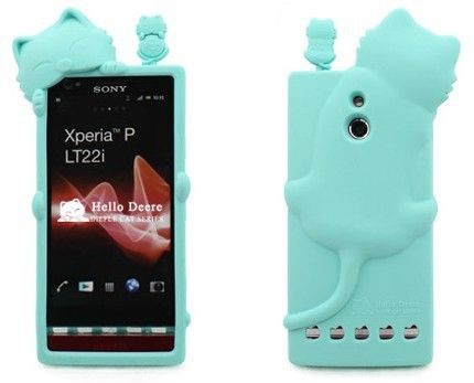 CASE SONY ERICSSON XPERIA - SILICONE CAT - BLUE